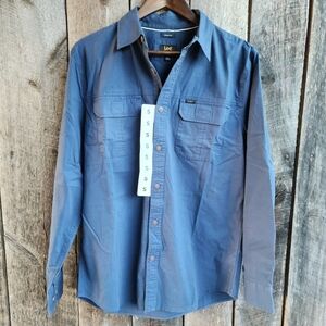 Lee Stretch Premium Select Men's Small Button Down Work Shirt